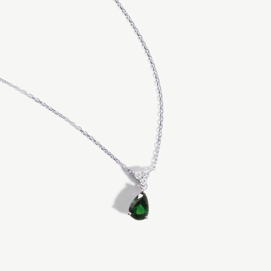 Wisiorek z diamentem Jardin Vert Tsavorite z białego złota 18K