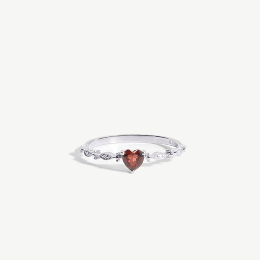 Guerilla Choice Royal Heart 18K Biały Złoty Pierścionek Miłości