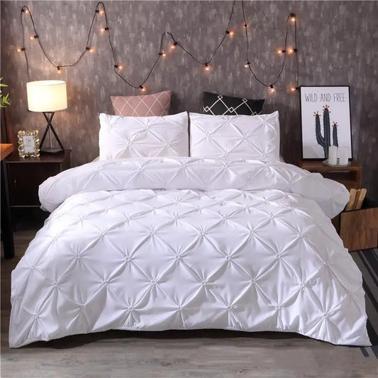 Pinch Pleat | White Duvet Set