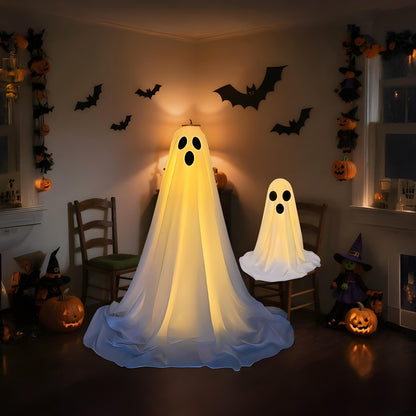 Halloween Ghost Decor | LED Illuminated Adjustable Height for Indoor and Outdoor Halloween Decorations 1