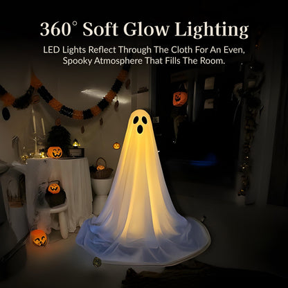 Halloween Ghost Decor | LED Illuminated Adjustable Height for Indoor and Outdoor Halloween Decorations 4