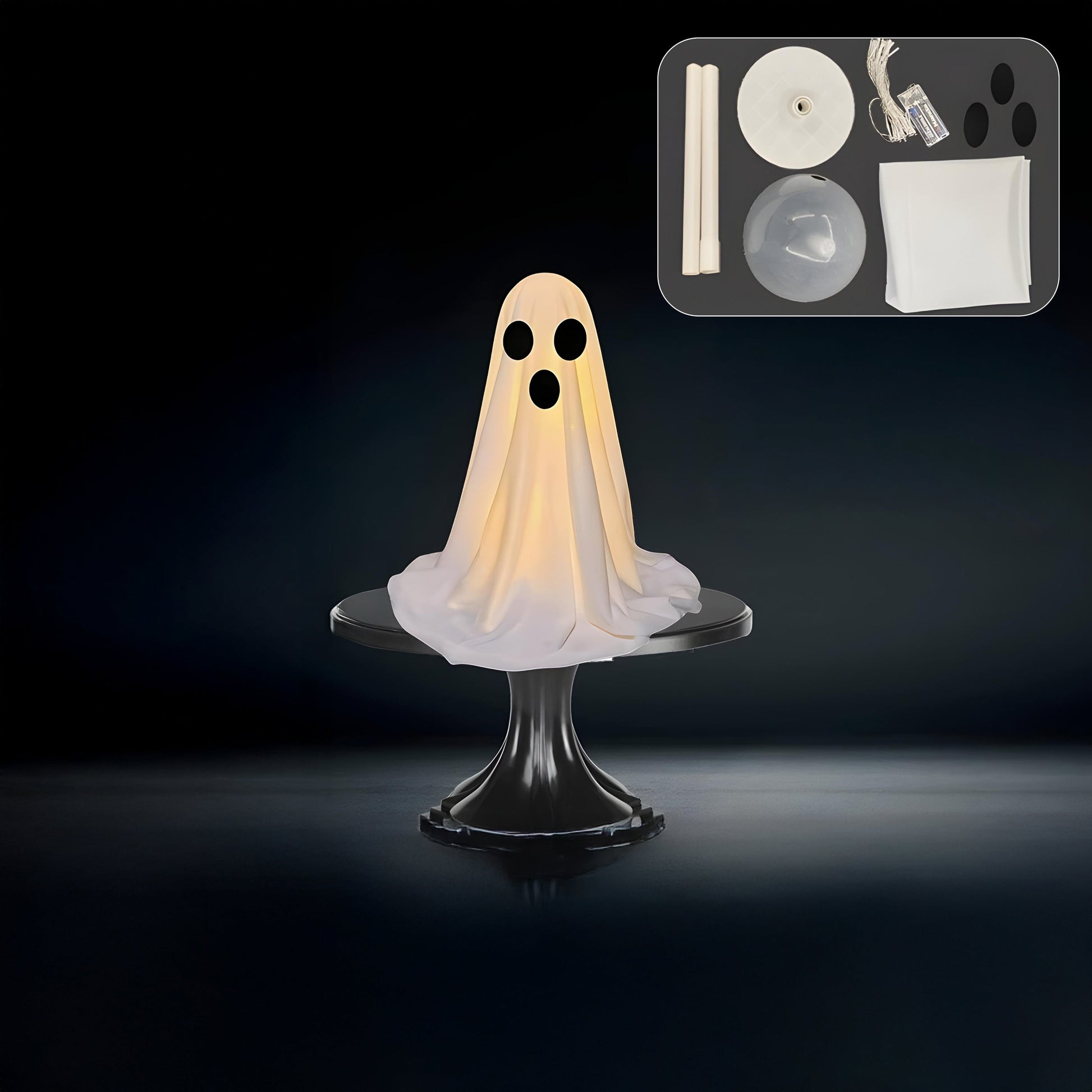 Halloween Ghost Decor | LED Illuminated Adjustable Height for Indoor and Outdoor Halloween Decorations 5