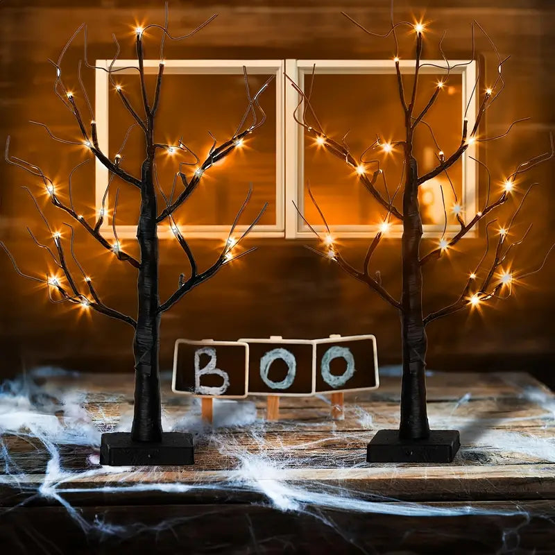 Halloween LED Birch Tree | 24 Orange and Purple Lights with Timer for Indoor and Outdoor Decoration 5
