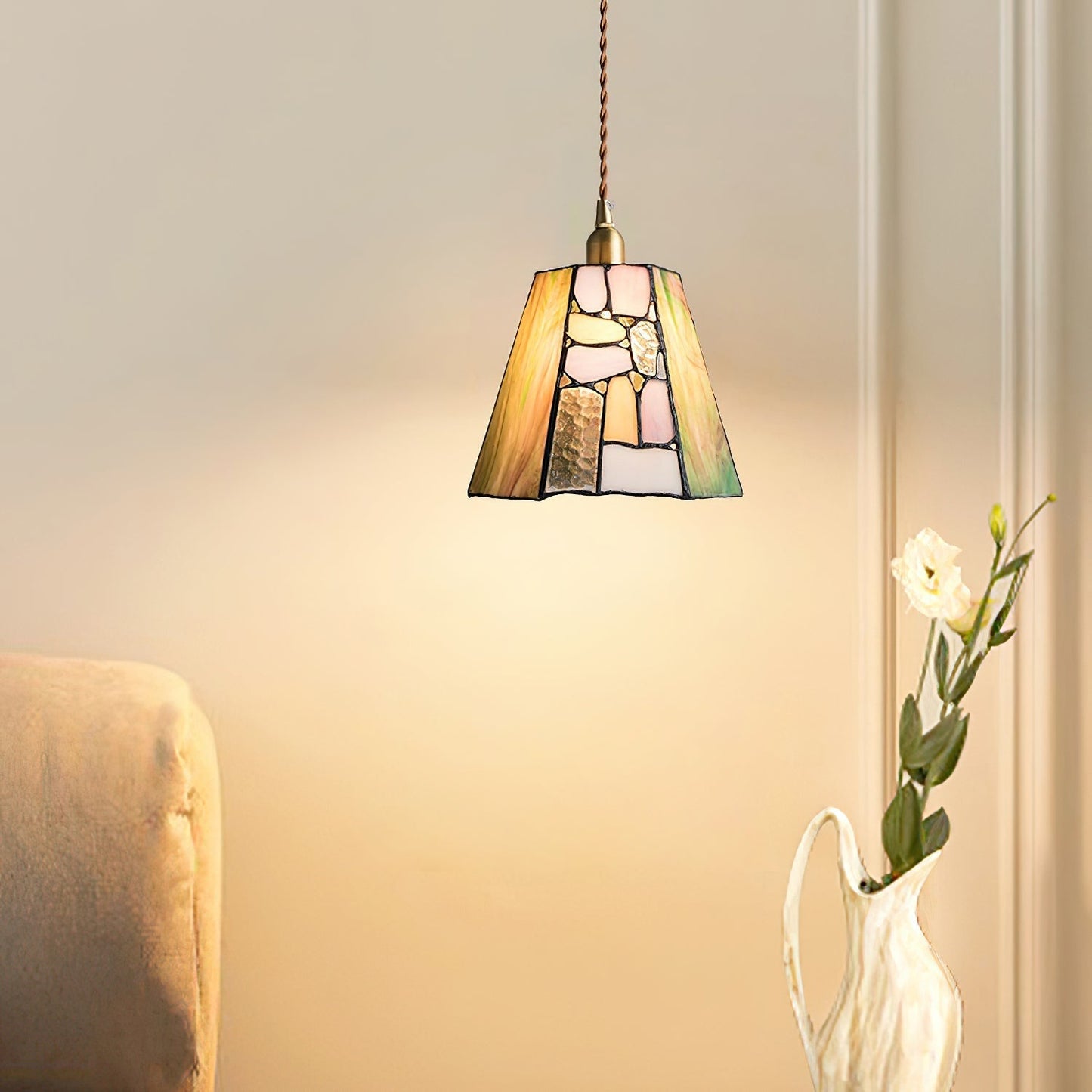 Handcrafted Stained Glass Pendant Lamp | Elegant Kitchen Pendant Lighting 4