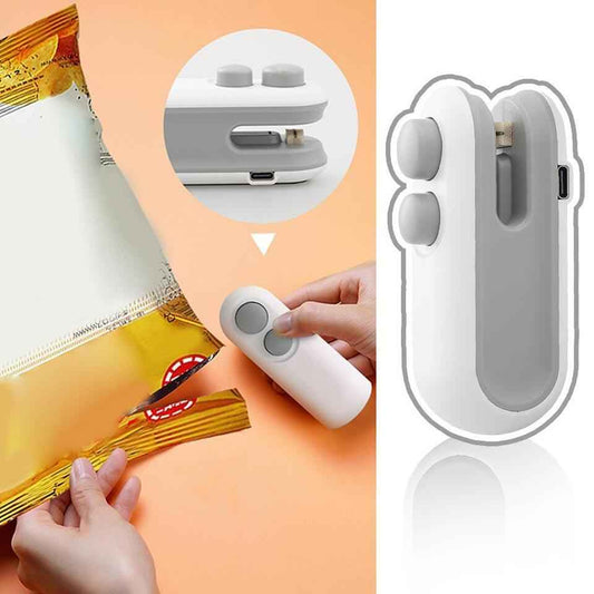 Handheld Food Sealer | Portable 2-in-1 Resealing Tool for Freshness 0