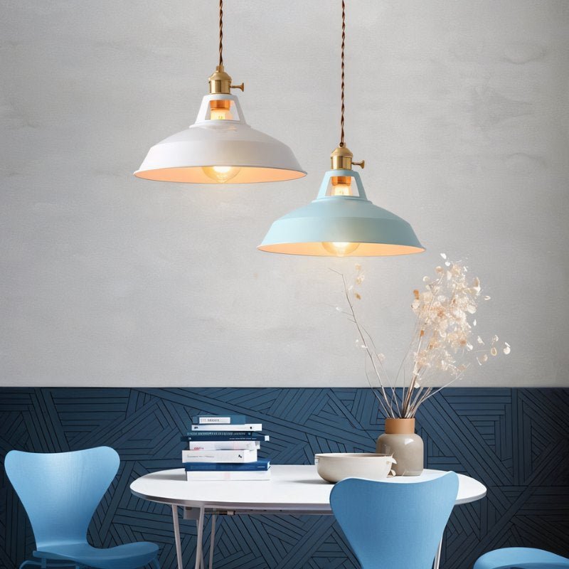 Hanging Lamp | Retro Cone Shape with Braided Textile Cord 0