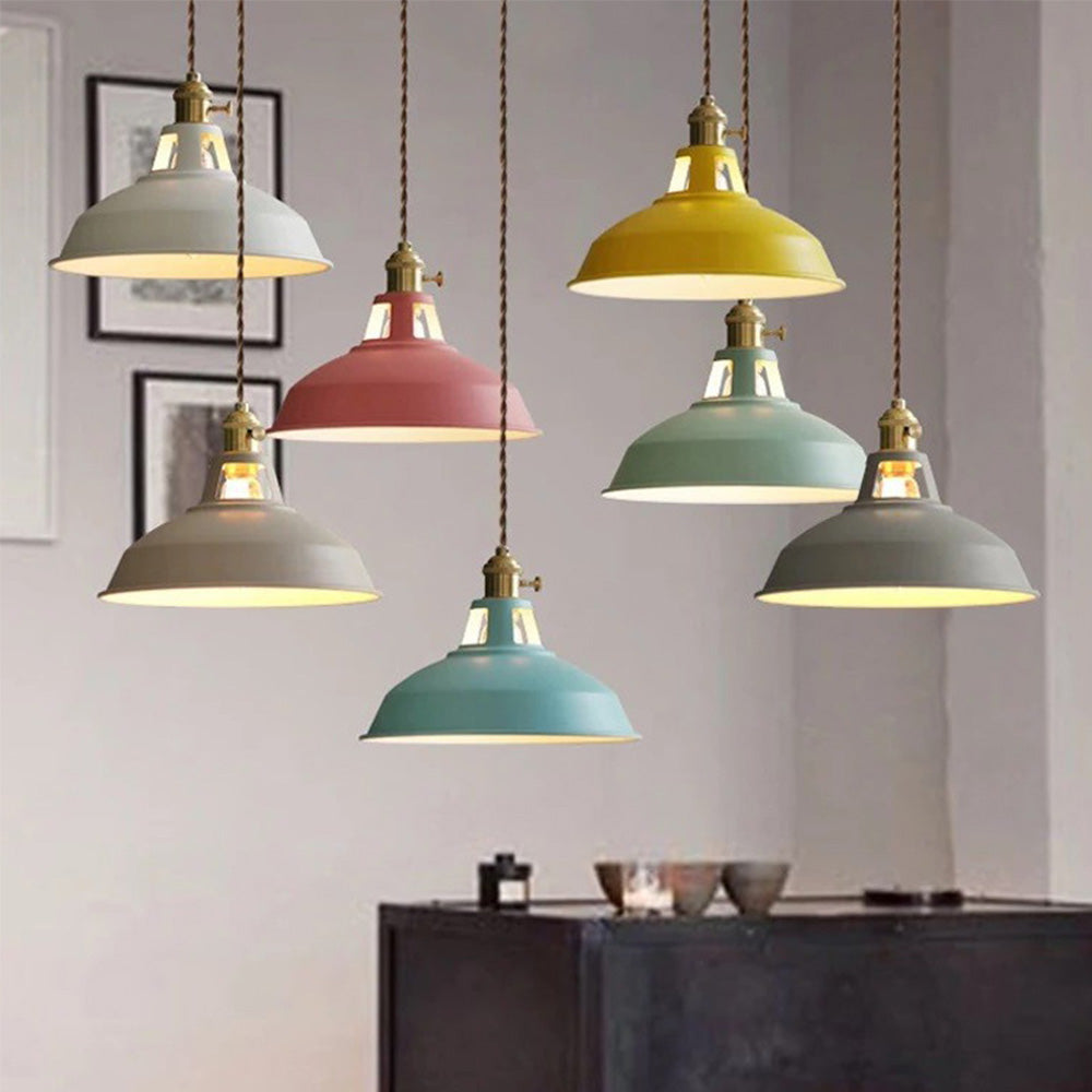 Hanging Lamp | Retro Cone Shape with Braided Textile Cord 5