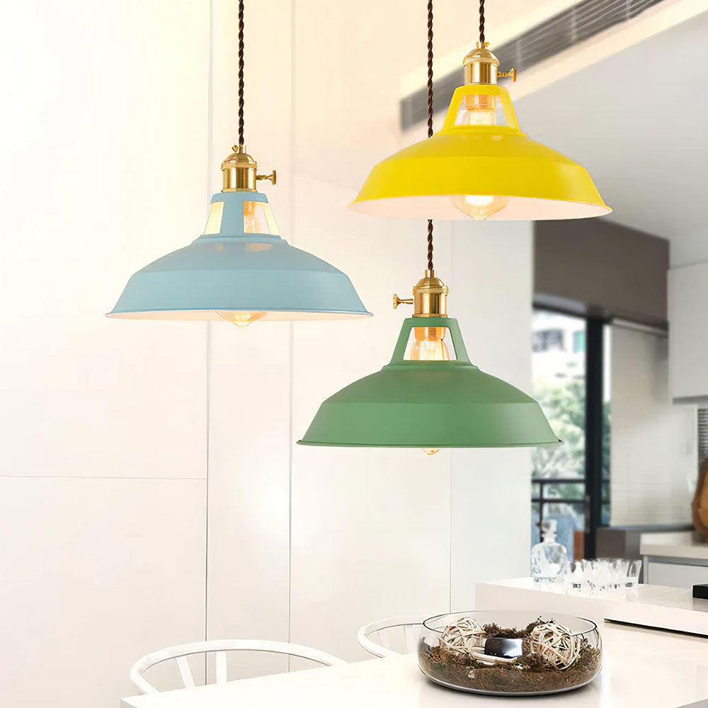 Hanging Lamp | Retro Cone Shape with Braided Textile Cord 6