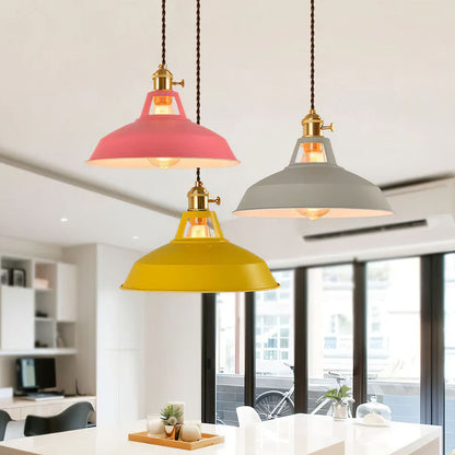 Hanging Lamp | Retro Cone Shape with Braided Textile Cord 9