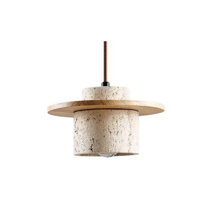 Hanging Pendant Lamp | Elegant Natural Stone and Wood Design 1