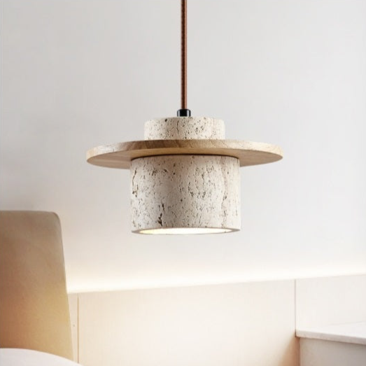 Hanging Pendant Lamp | Elegant Natural Stone and Wood Design 2