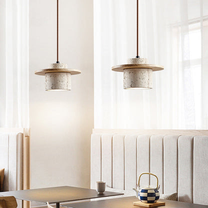 Hanging Pendant Lamp | Elegant Natural Stone and Wood Design 3