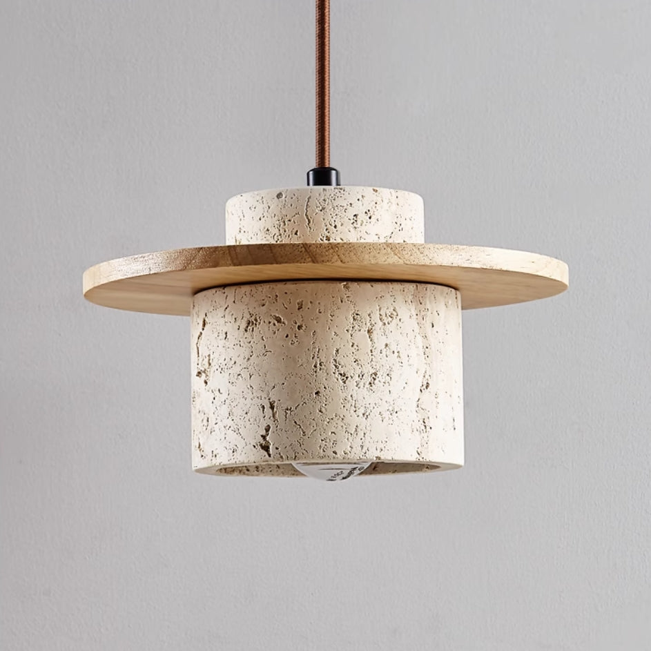 Hanging Pendant Lamp | Elegant Natural Stone and Wood Design 4