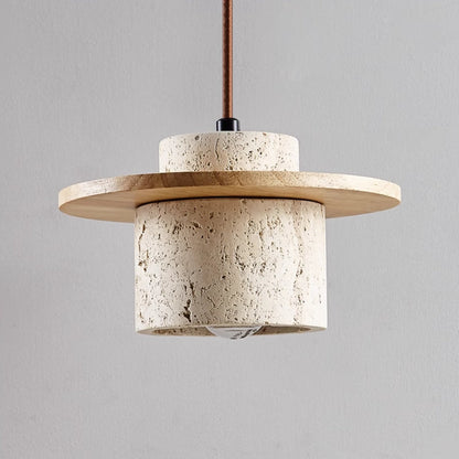 Hanging Pendant Lamp | Elegant Natural Stone and Wood Design 4
