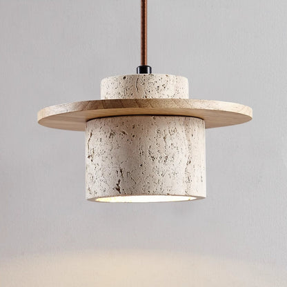 Hanging Pendant Lamp | Elegant Natural Stone and Wood Design 6