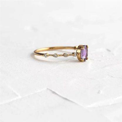 Harmony Ring | 18k Gold Vermeil with Lab-Made Purple Gemstone 1