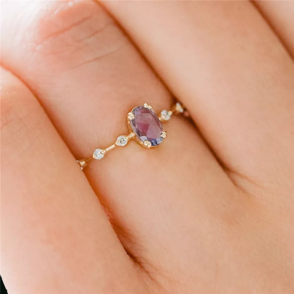 Harmony Ring | 18k Gold Vermeil with Lab-Made Purple Gemstone 2