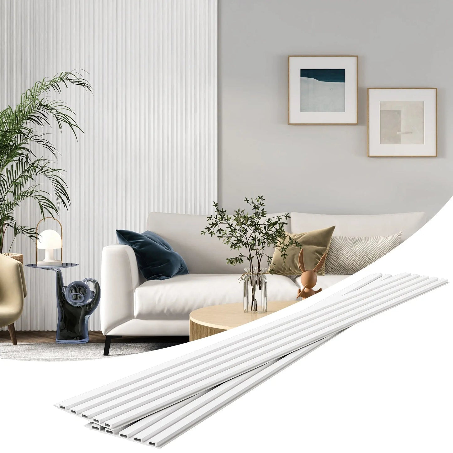 Hausvita 48 x 6 inch WPC lattenwandpaneel (16 stuks)