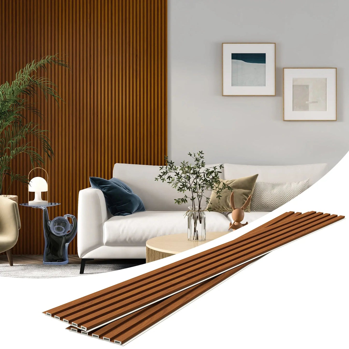 Hausvita 48 x 6 inch WPC lattenwandpaneel (16 stuks)