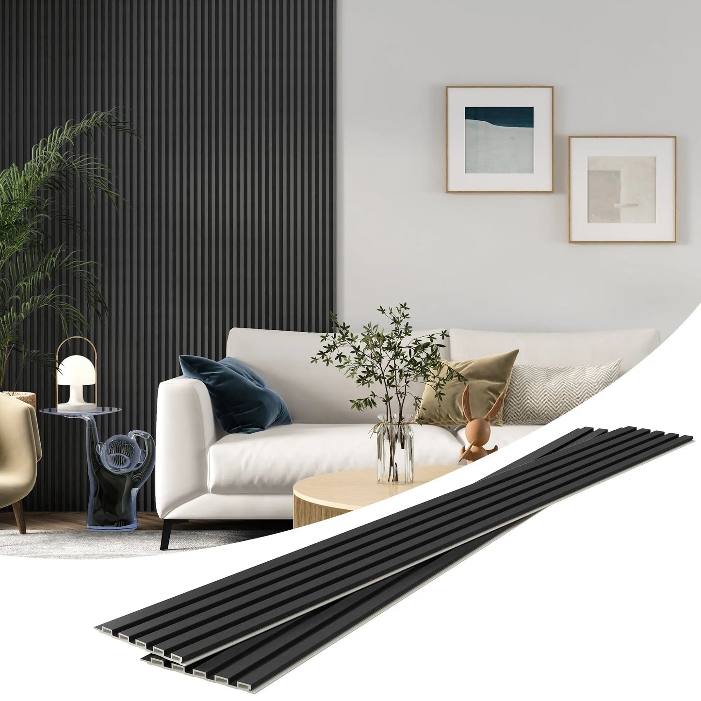 Hausvita 48 x 6 inch WPC lattenwandpaneel (16 stuks)