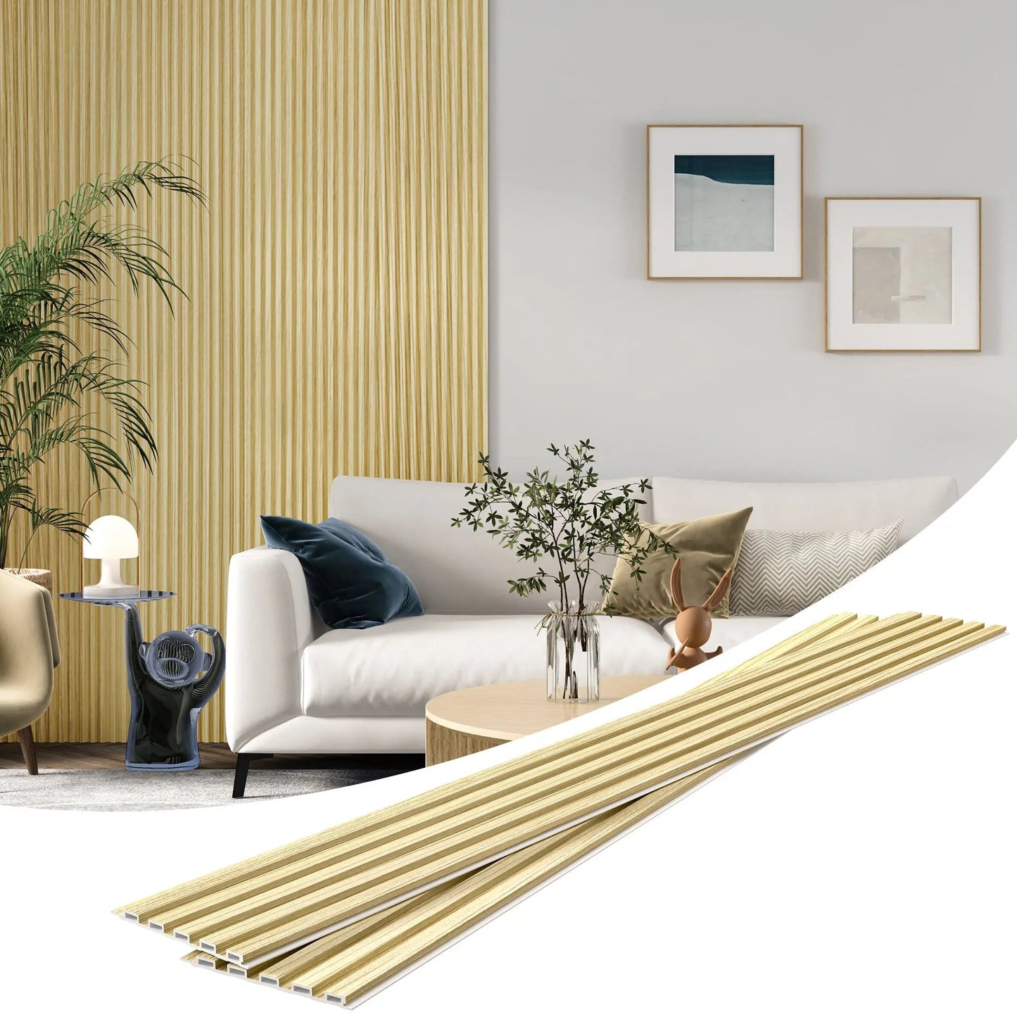 Hausvita 48 x 6 inch WPC lattenwandpaneel (16 stuks)