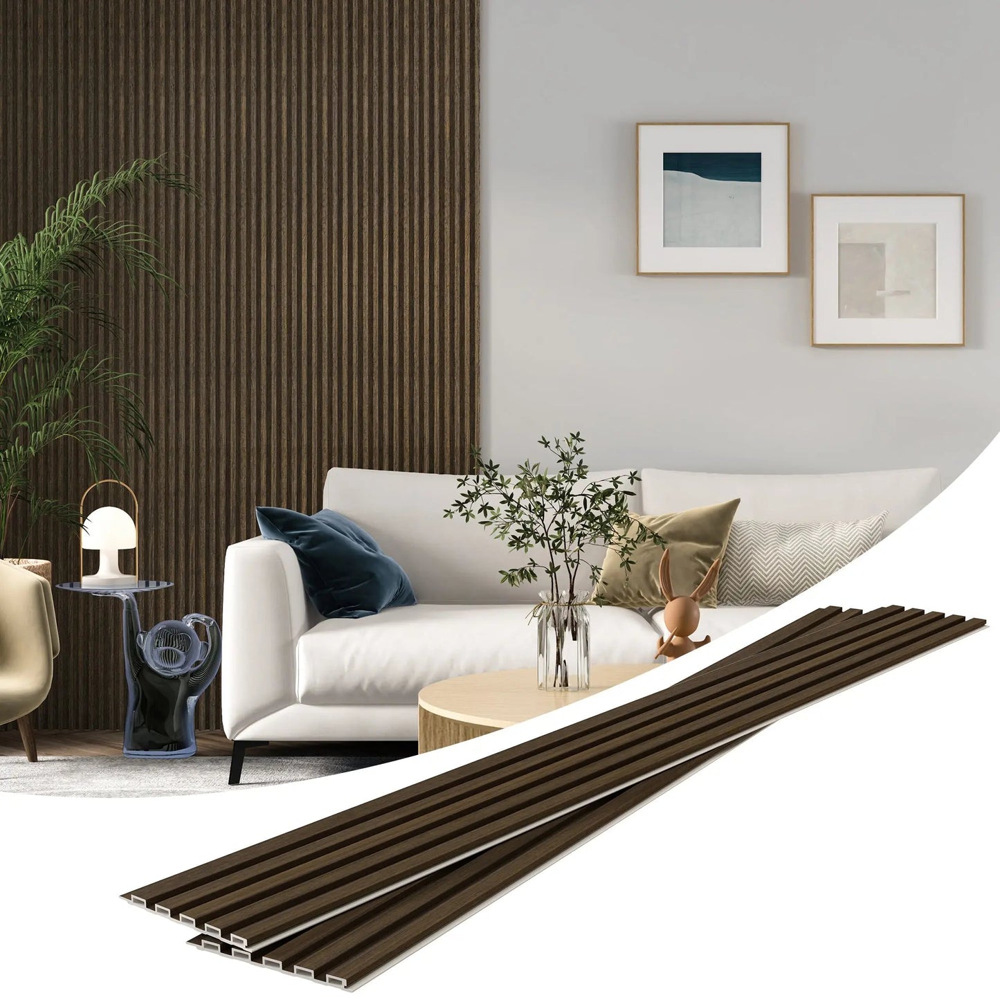 Hausvita 48 x 6 inch WPC lattenwandpaneel (16 stuks)