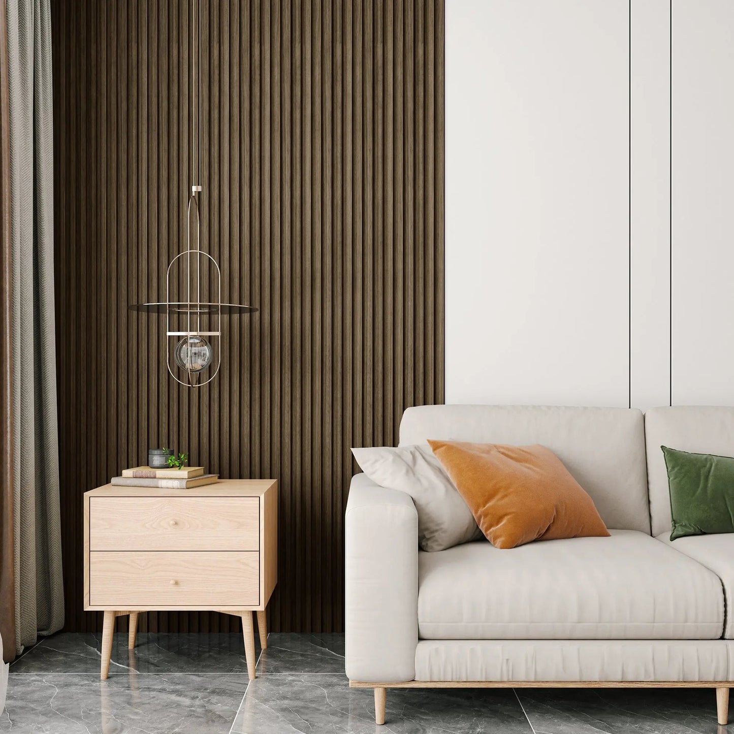 Hausvita 48 x 6 inch WPC lattenwandpaneel (16 stuks)