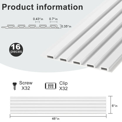 Hausvita 48 x 6 inch WPC lattenwandpaneel (16 stuks)