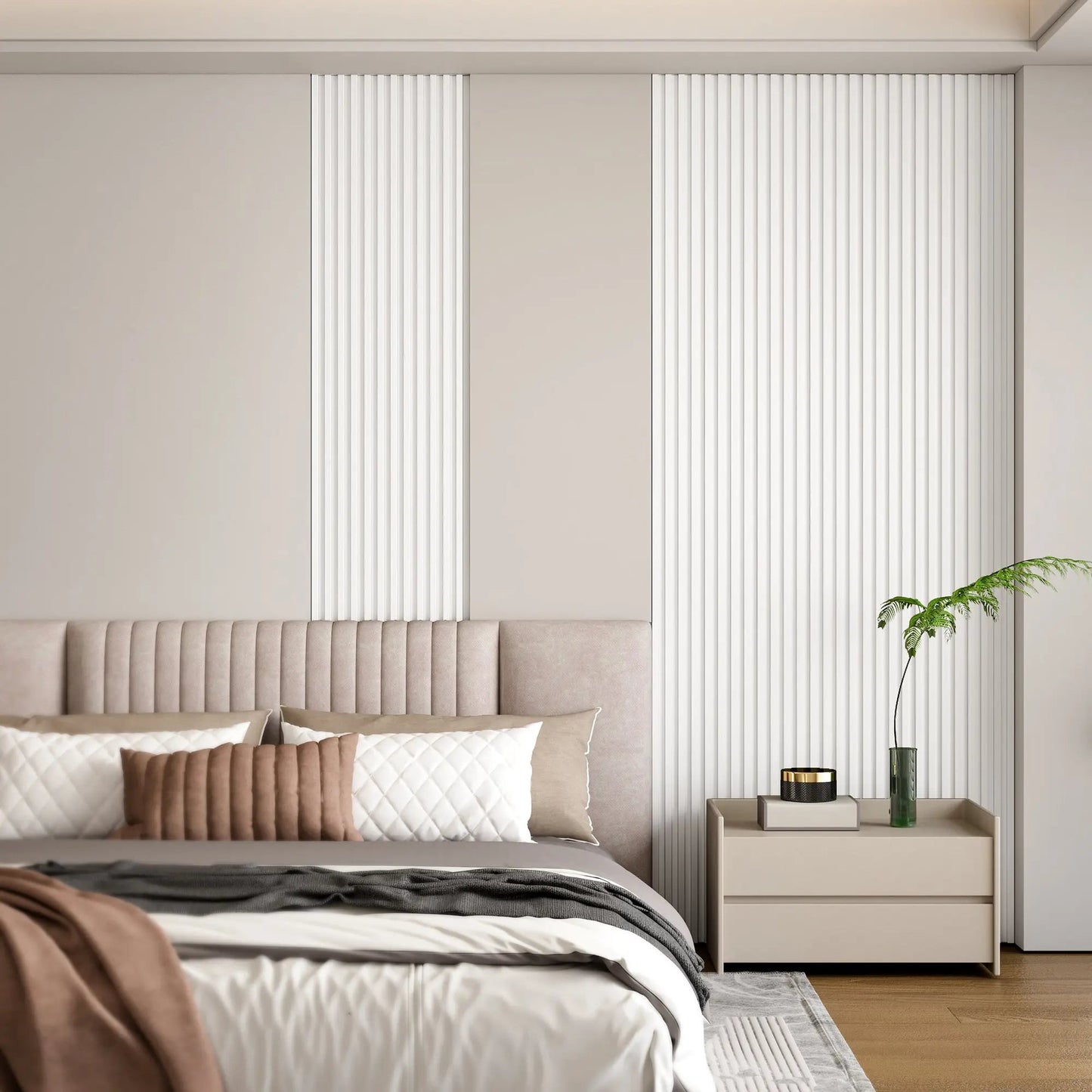 Hausvita 48 x 6 inch WPC lattenwandpaneel (16 stuks)