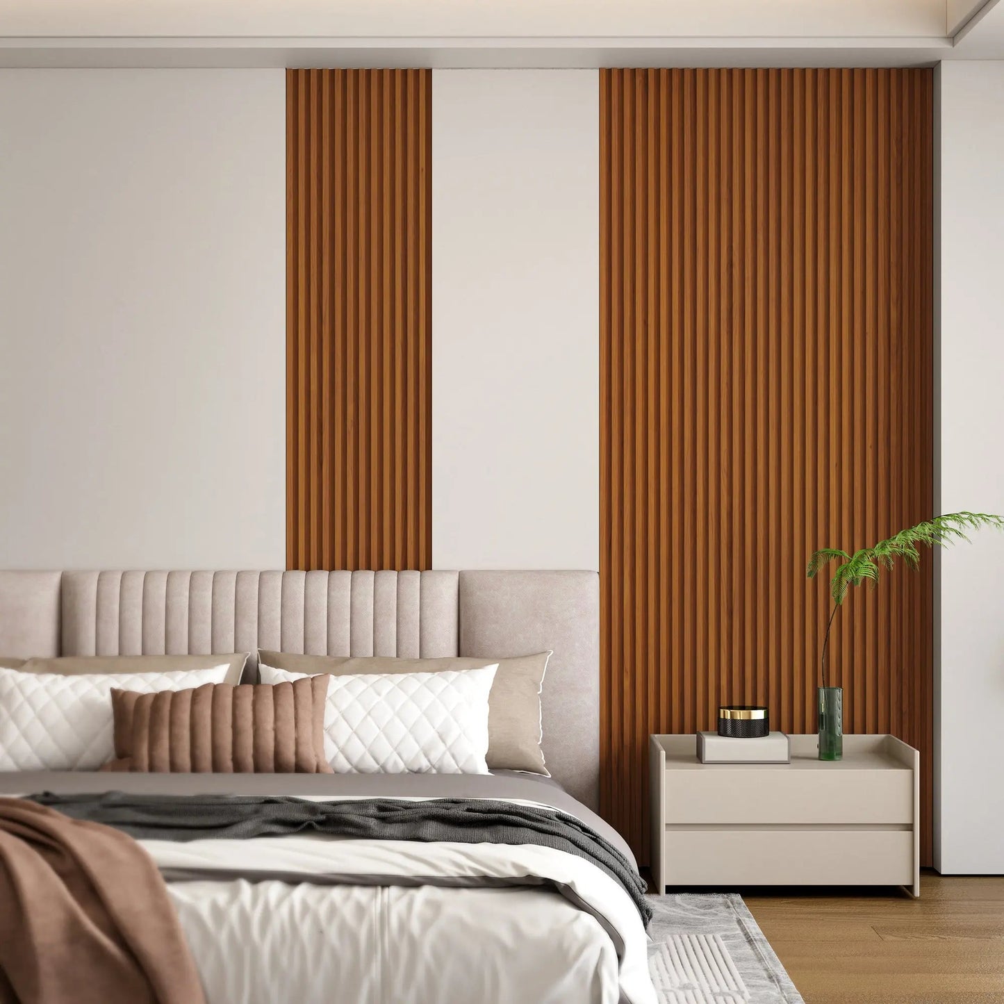 Hausvita 48 x 6 inch WPC lattenwandpaneel (16 stuks)