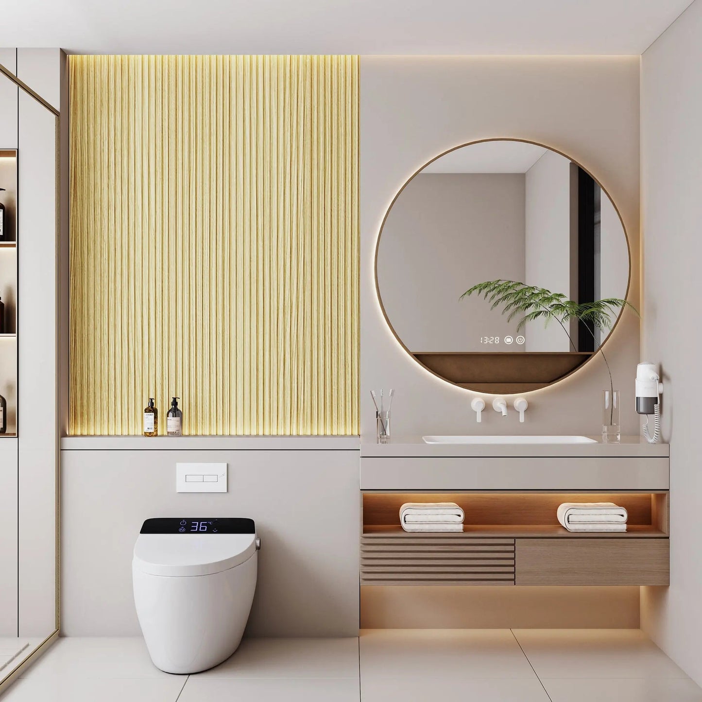 Hausvita 48 x 6 inch WPC lattenwandpaneel (16 stuks)