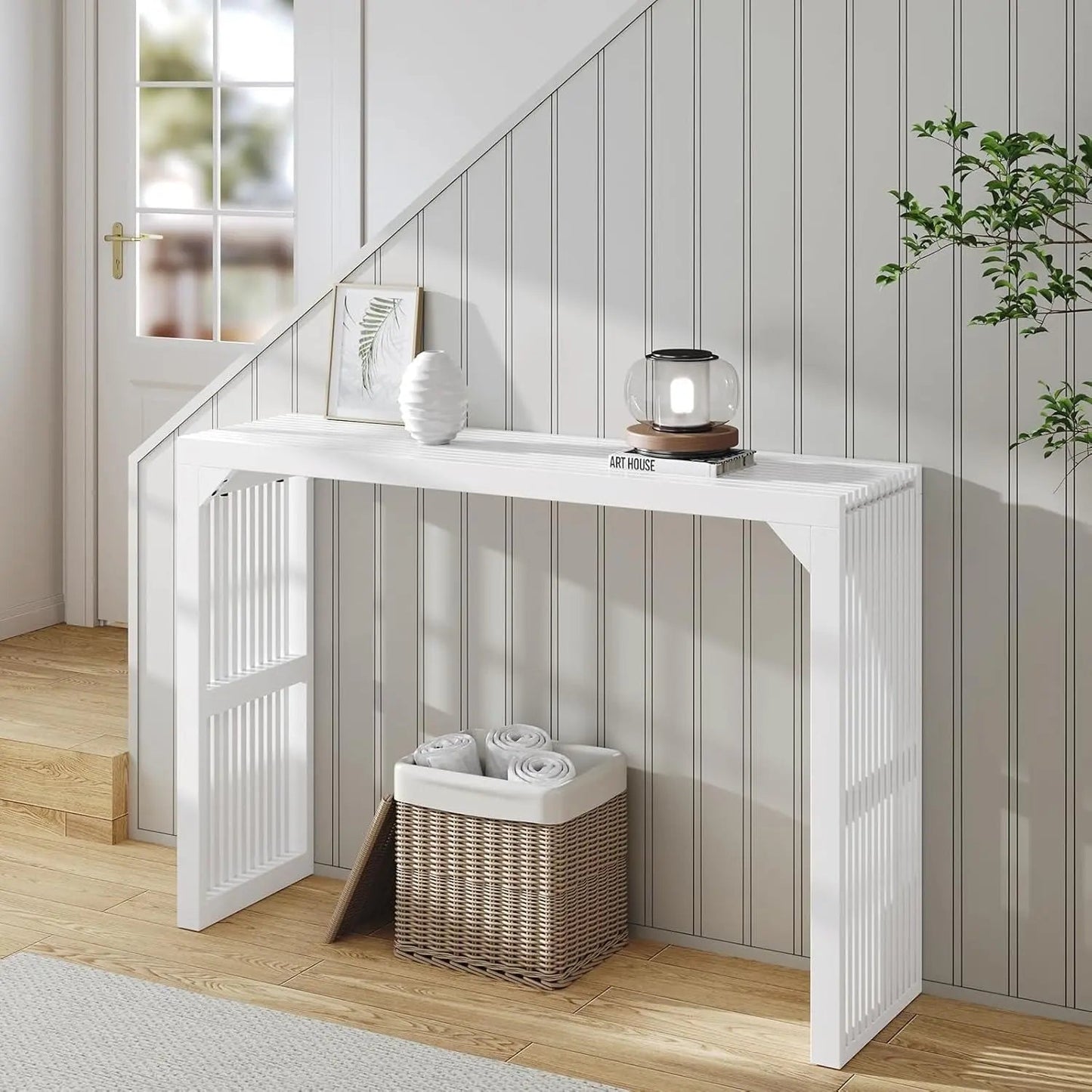 Hausvita HiKingQueens 35" matbänk, inomhus träbänk för hall, vardagsrum, kök och sovrum (natur, lång bänk)