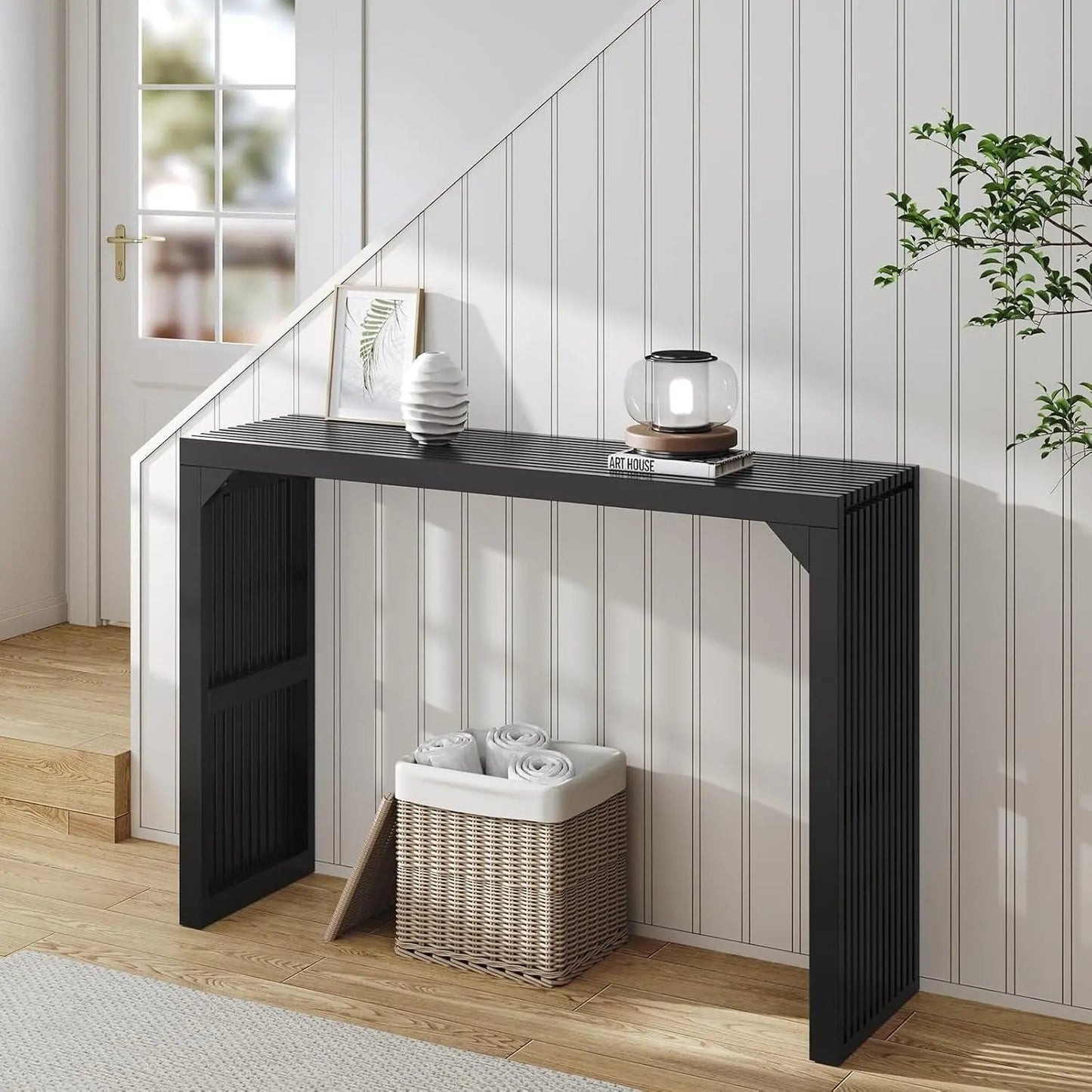 Hausvita HiKingQueens 35" matbänk, inomhus träbänk för hall, vardagsrum, kök och sovrum (natur, lång bänk)