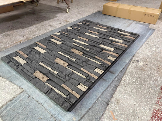 Pannello Rivestimento Parete in Pietra Finta Hausvita, Rivestimento Esterno in Pietra PU, 46.46" x 13"