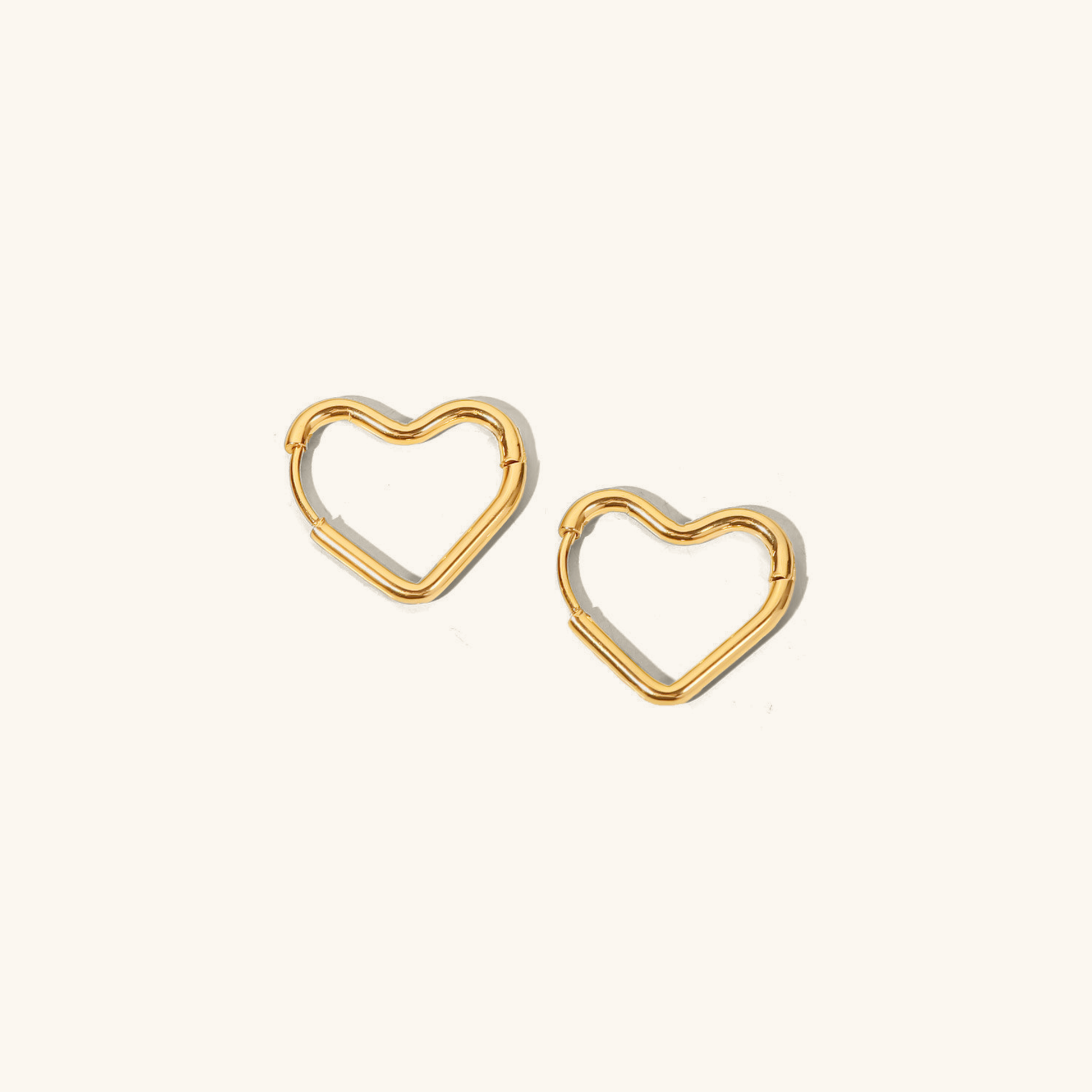 Heart-Shaped Hoop Earrings | Waterproof 18k Gold, Hypoallergenic Design 0