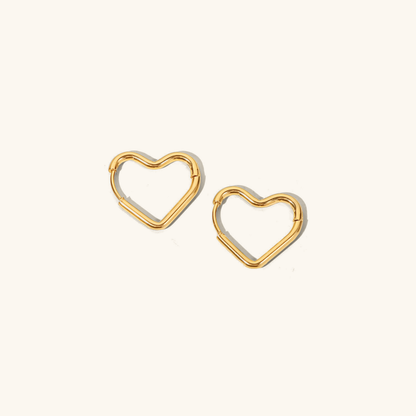 Heart-Shaped Hoop Earrings | Waterproof 18k Gold, Hypoallergenic Design 0