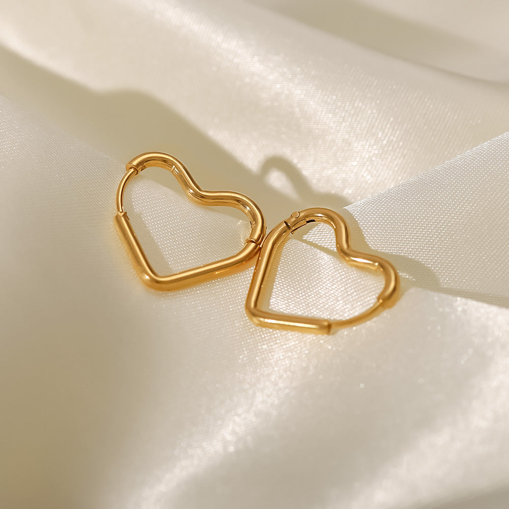 Heart-Shaped Hoop Earrings | Waterproof 18k Gold, Hypoallergenic Design 5