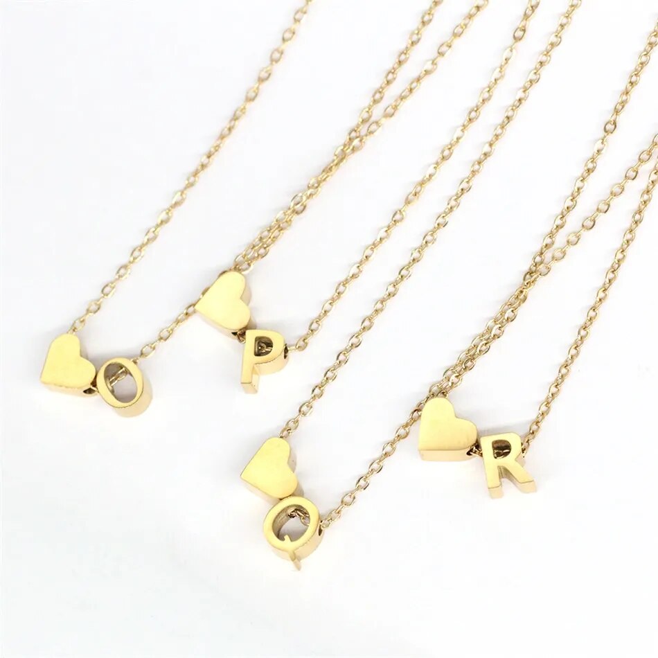 Heart Initial Necklace | Personalizable 18k Gold Plated Pendant 1