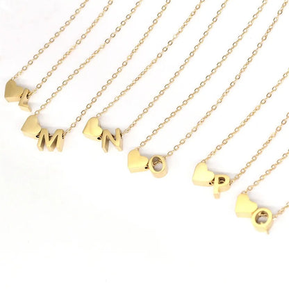 Heart Initial Necklace | Personalizable 18k Gold Plated Pendant 2