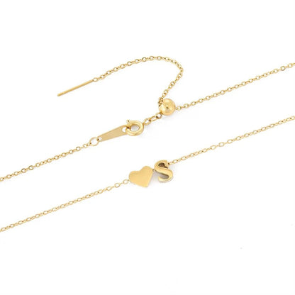 Heart Initial Necklace | Personalizable 18k Gold Plated Pendant 3
