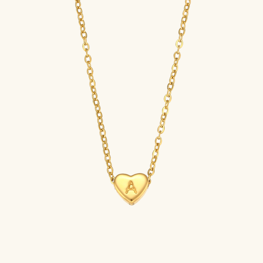 Heart Initial Necklace | Personalized Waterproof 18k Gold Jewelry 0