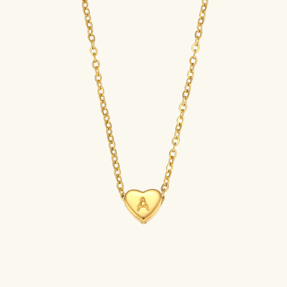 Heart Initial Necklace | Personalized Waterproof 18k Gold Jewelry 0