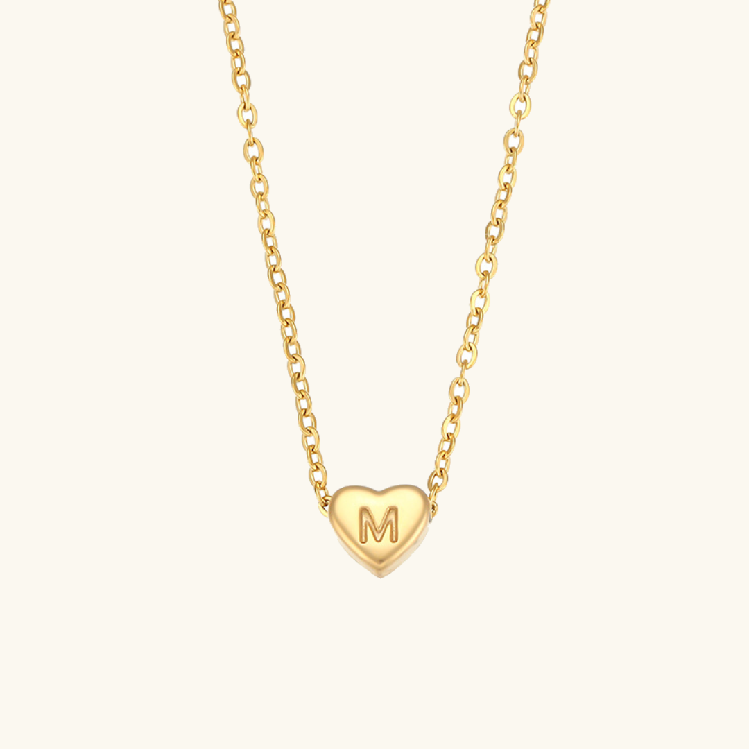 Heart Initial Necklace | Personalized Waterproof 18k Gold Jewelry 10