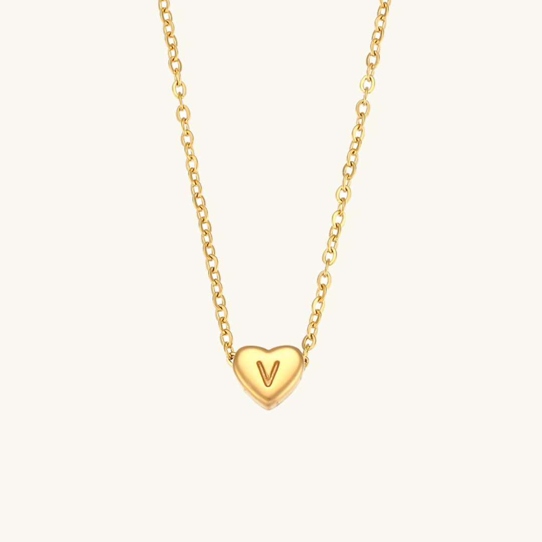 Heart Initial Necklace | Personalized Waterproof 18k Gold Jewelry 11