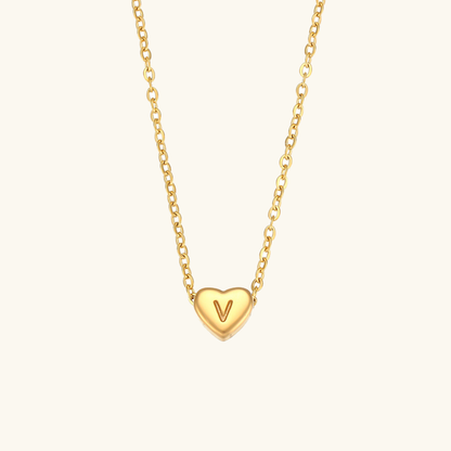 Heart Initial Necklace | Personalized Waterproof 18k Gold Jewelry 11