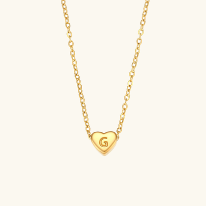Heart Initial Necklace | Personalized Waterproof 18k Gold Jewelry 12
