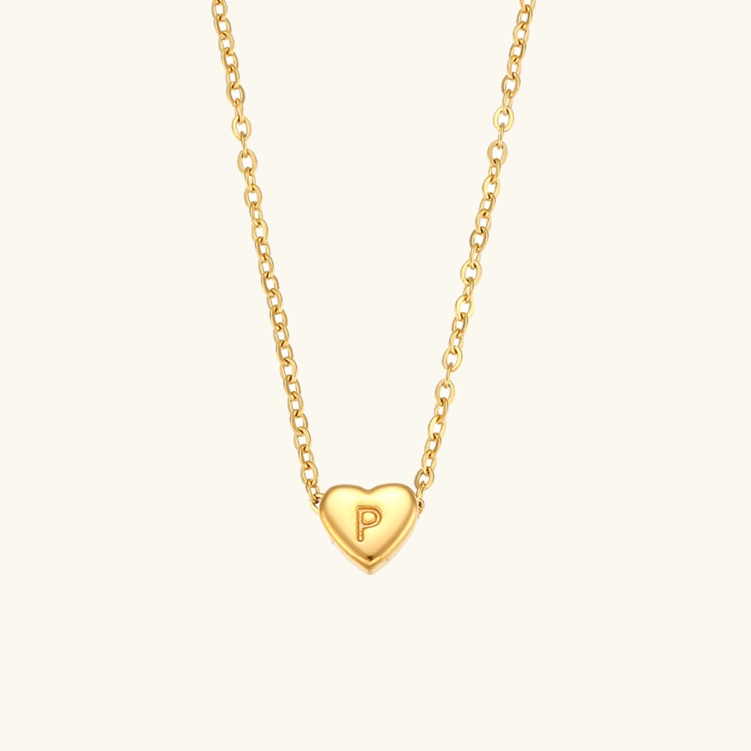 Heart Initial Necklace | Personalized Waterproof 18k Gold Jewelry 13