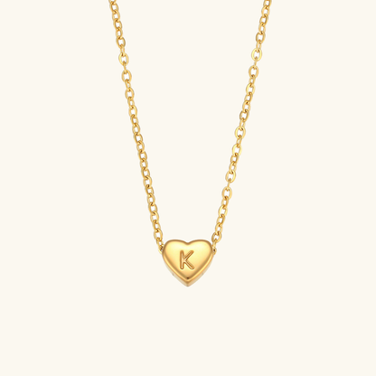 Heart Initial Necklace | Personalized Waterproof 18k Gold Jewelry 15