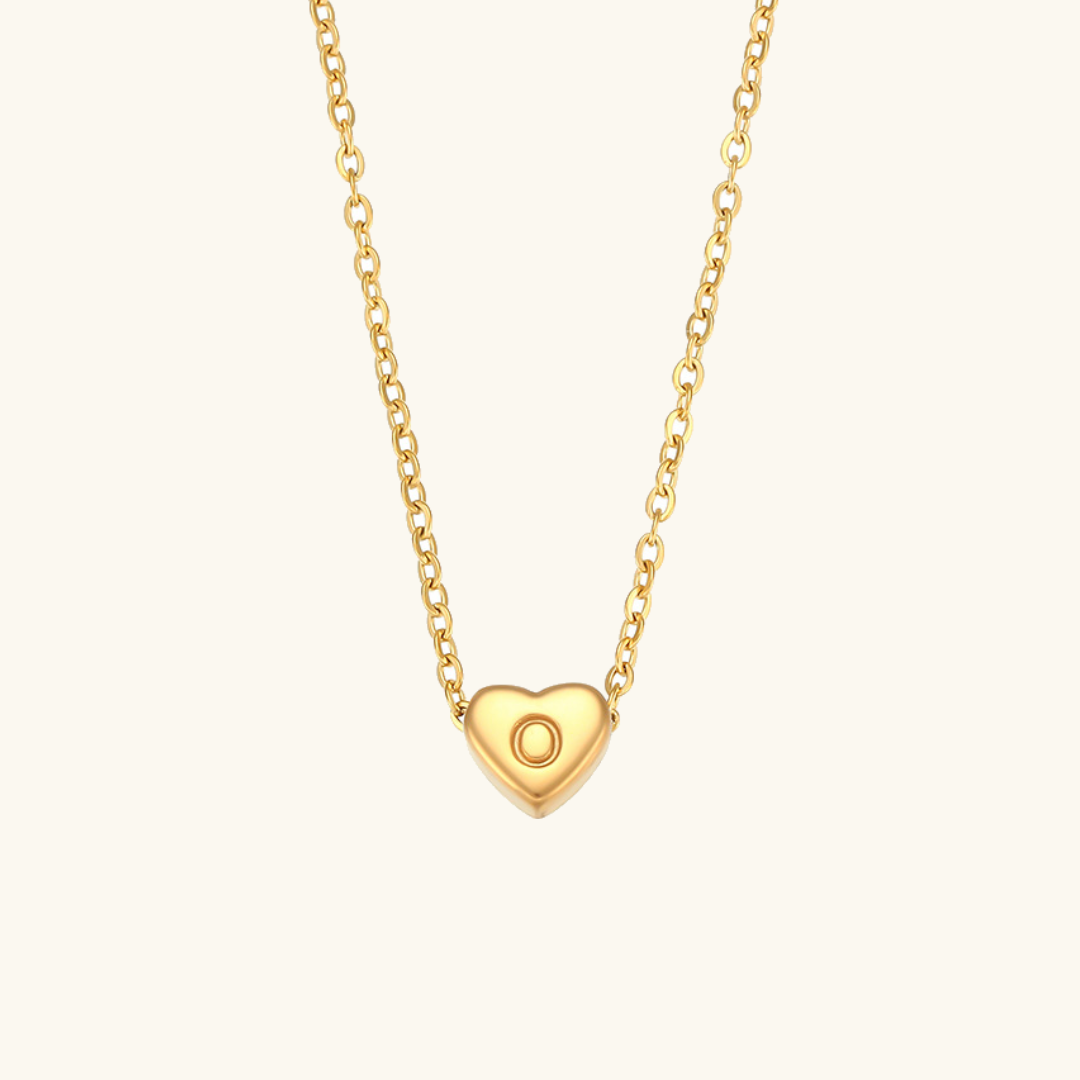 Heart Initial Necklace | Personalized Waterproof 18k Gold Jewelry 16