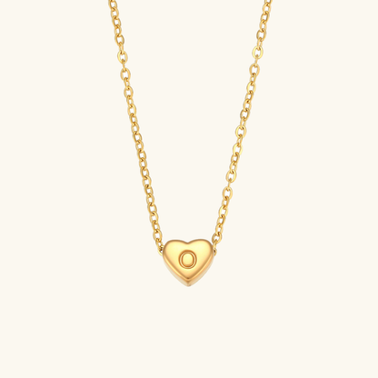 Heart Initial Necklace | Personalized Waterproof 18k Gold Jewelry 16